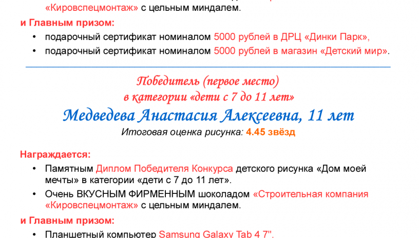 Победители конкурса