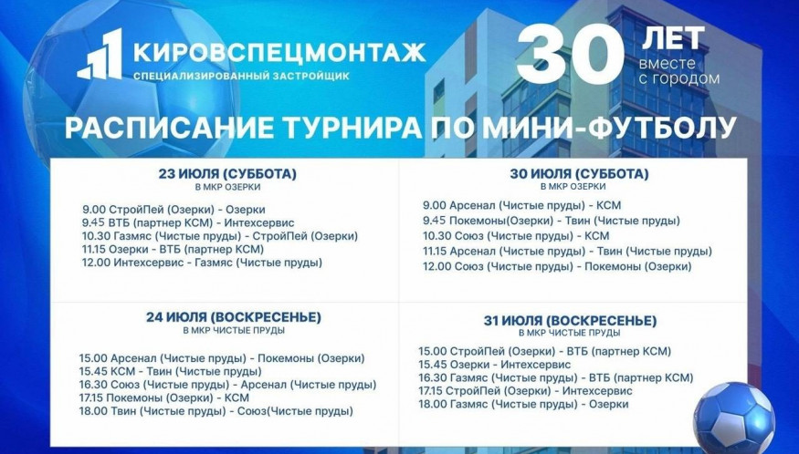Стартовал турнир по мини-футболу в честь 30-летия КСМ!