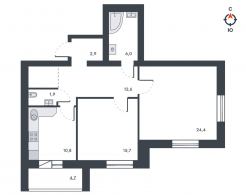 2-комнатная, 80.2 м²