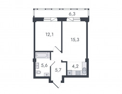 2-комнатная, 49.2 м²