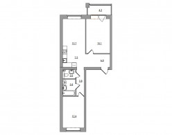 3-комнатная, 67.5 м²