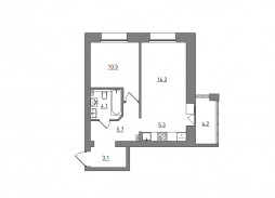 2-комнатная, 47.1 м²