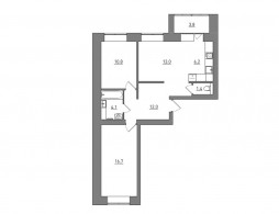 Евро 3-комнатная, 68 м²