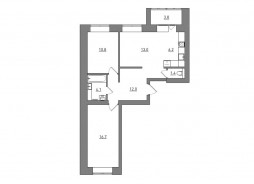 3-комнатная, 68 м²