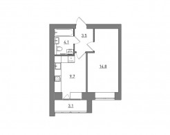 1-комнатная, 35.2 м²