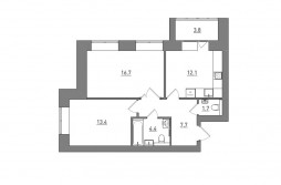 2-комнатная, 59.8 м²