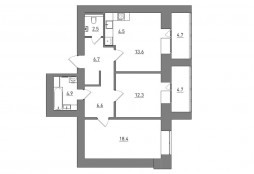 Евро 3-комнатная, 78.9 м²