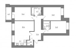 Евро 4-комнатная, 94.8 м²