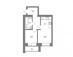 Евро 2-комнатная, 40 м²