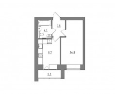 1-комнатная, 35.2 м²