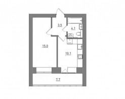 1-комнатная, 40.4 м²