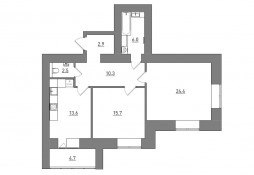 2-комнатная, 80.1 м²