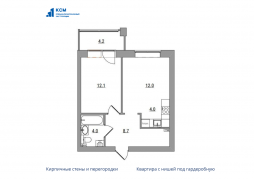 2-комнатная, 45.4 м²