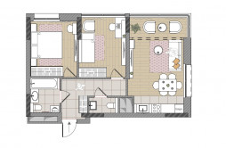Евро 3-комнатная, 60.3 м²