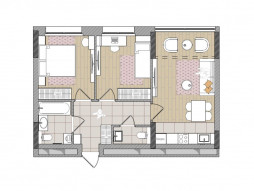 2-комнатная, 58.8 м²