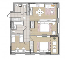 3-комнатная, 81.8 м²
