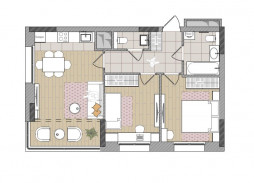 Евро 3-комнатная, 59.6 м²
