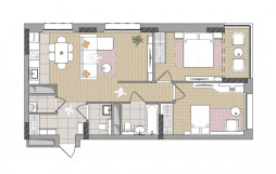 Евро 3-комнатная, 73.4 м²