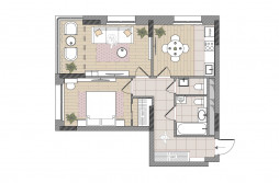 2-комнатная, 59.3 м²