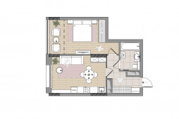 2-комнатная, 49 м²